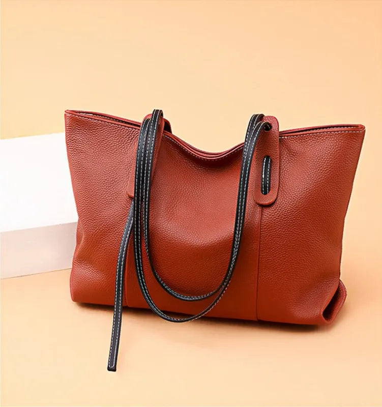 Grand sac à main cabas grainé Clara