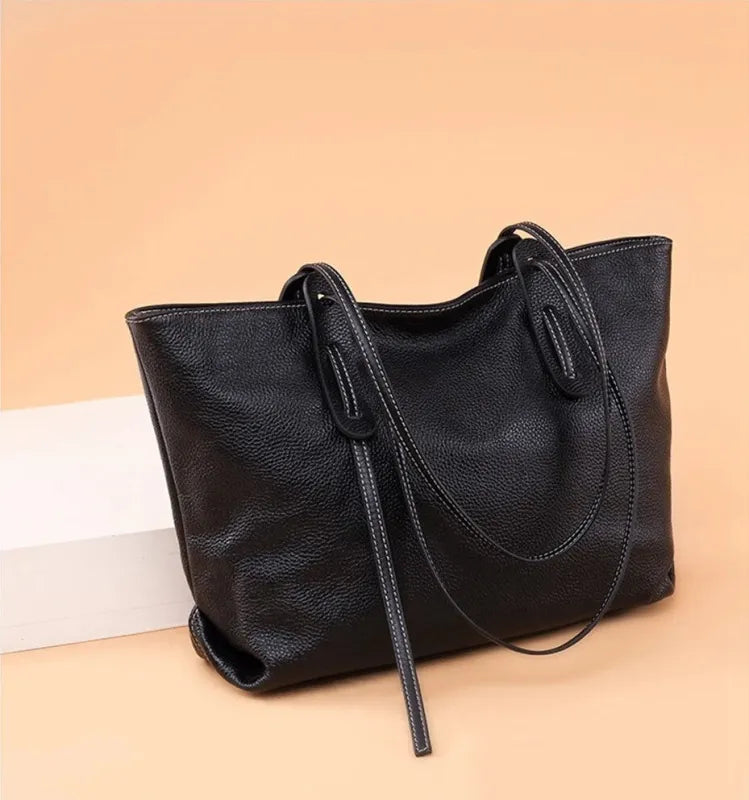 Grand sac à main cabas grainé Clara