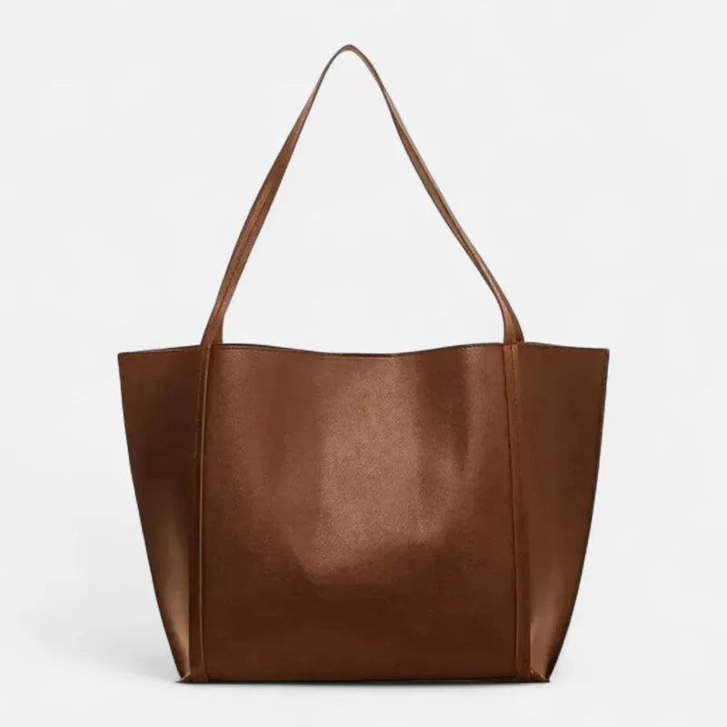 Grand sac à main cabas souple avec pochette assortie Amandine