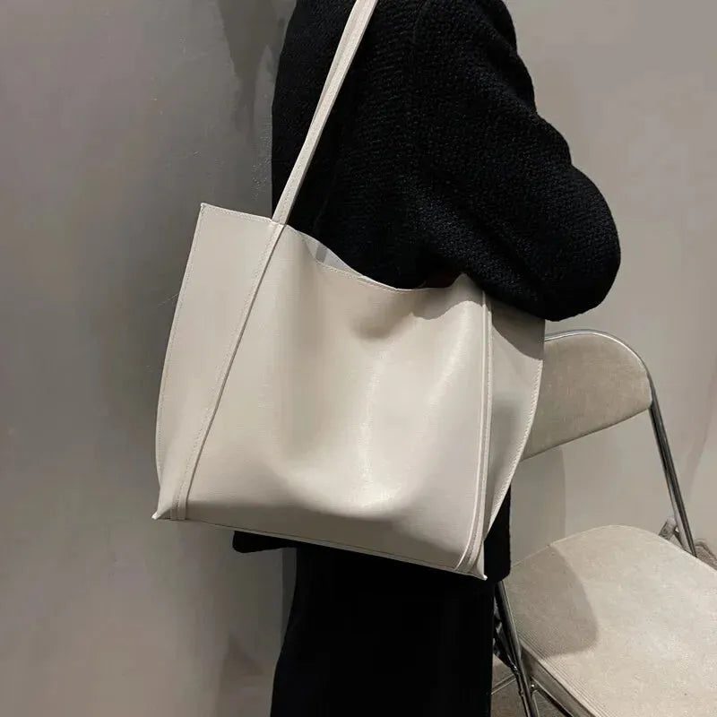 Grand sac à main cabas souple avec pochette assortie Amandine