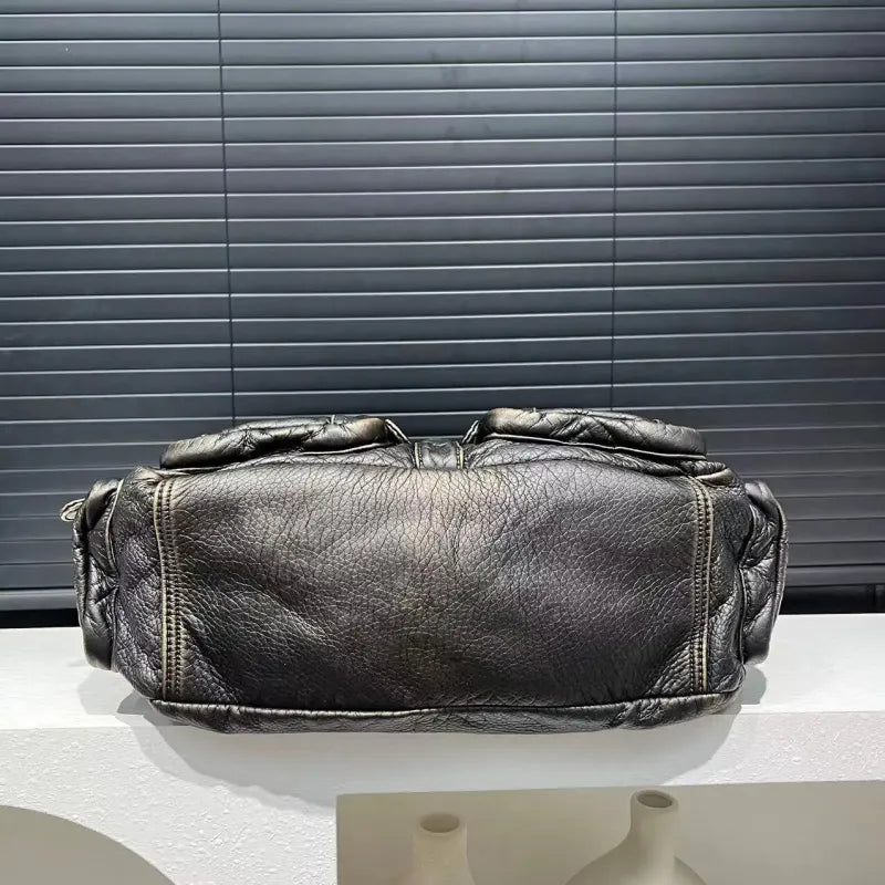Grand sac à main de cours rétro multipoches à bandoulière Romy