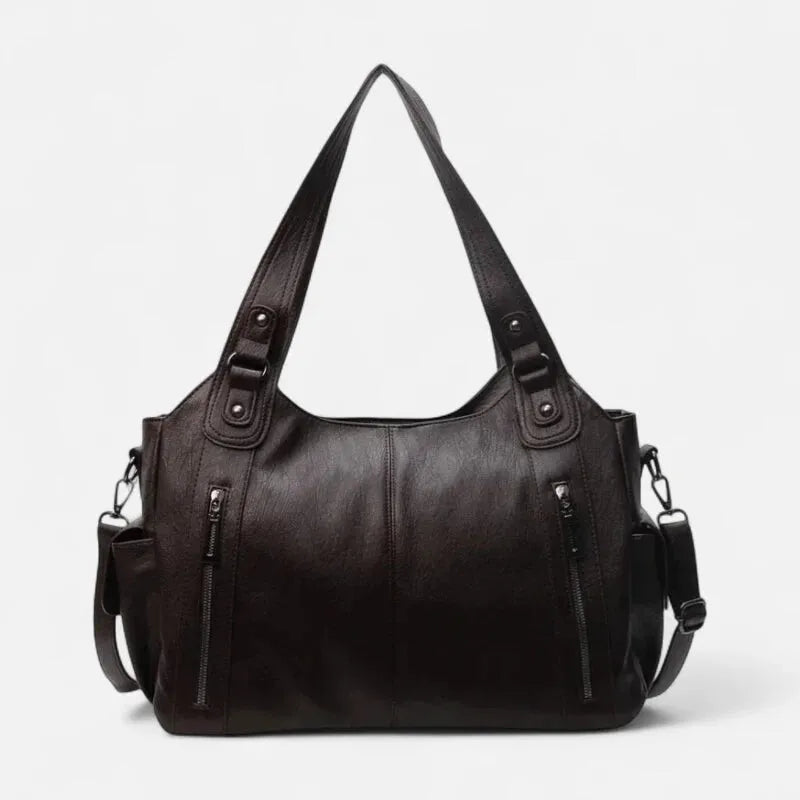 Grand sac à main de cours rétro souple à bandoulière Léonie