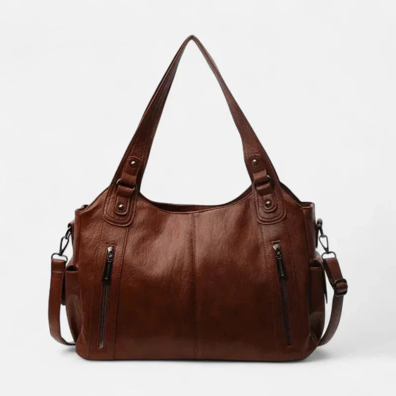 Grand sac à main de cours rétro souple à bandoulière Léonie