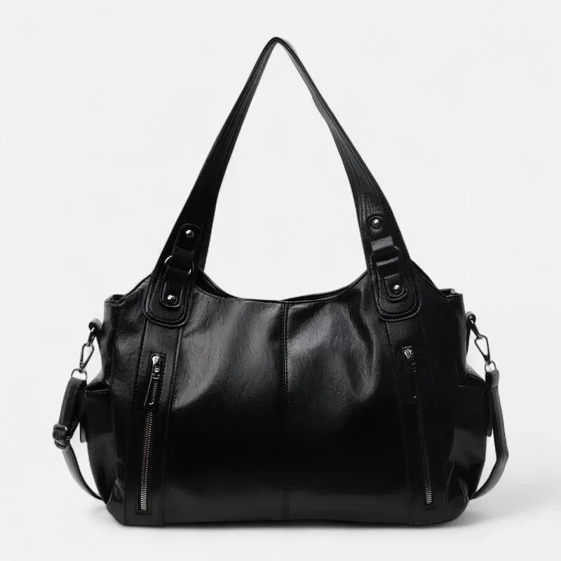 Grand sac à main de cours rétro souple à bandoulière Léonie