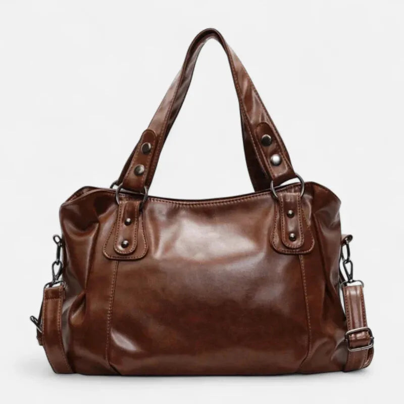 Grand sac à main de cours rétro souple à bandoulière Louise