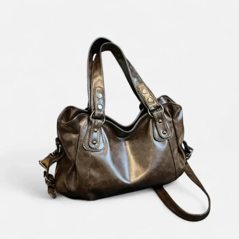 Grand sac à main de cours rétro souple à bandoulière Louise