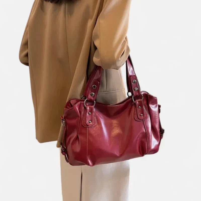 Grand sac à main de cours rétro souple à bandoulière Louise