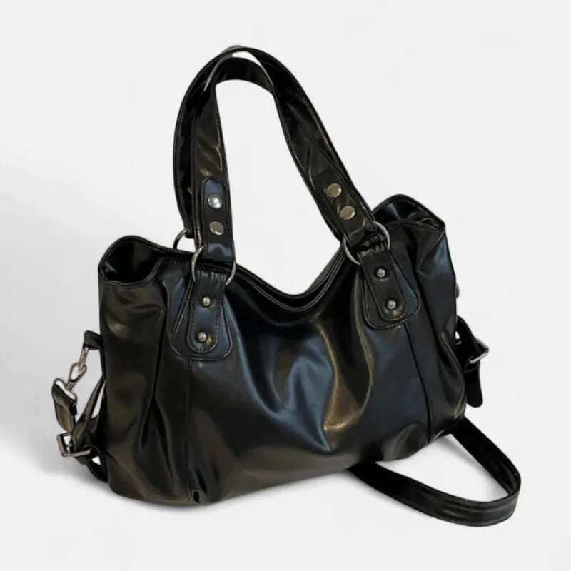 Grand sac à main de cours rétro souple à bandoulière Louise