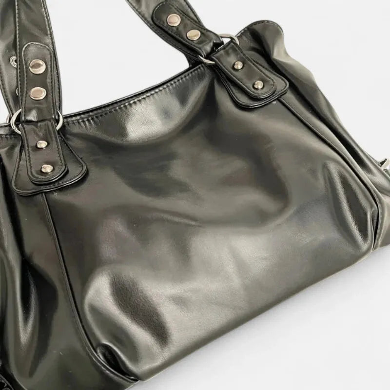 Grand sac à main de cours rétro souple à bandoulière Louise