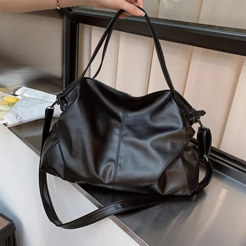 Grand sac à main de cours souple avec bandoulière Juliette