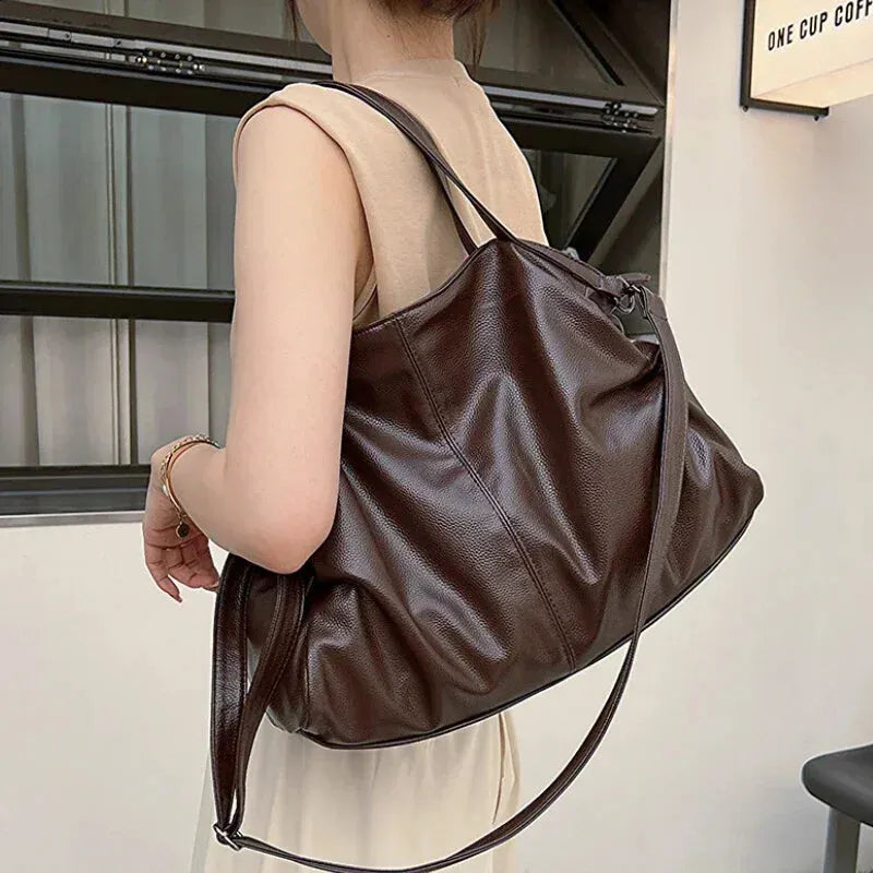 Grand sac à main de cours souple avec bandoulière Juliette