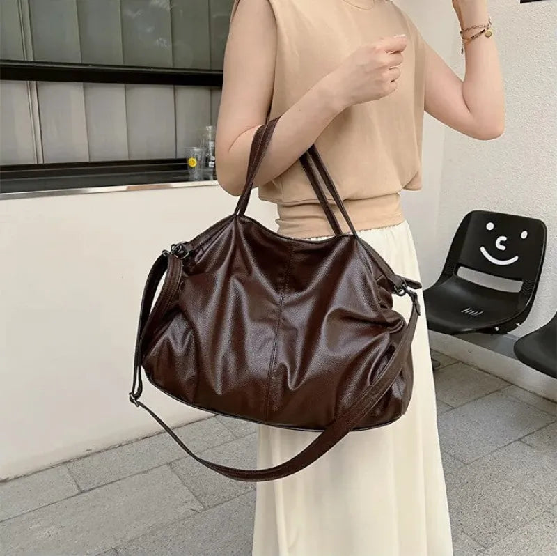 Grand sac à main de cours souple avec bandoulière Juliette