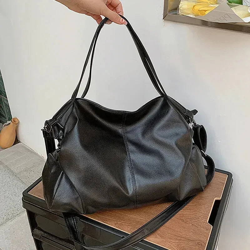 Grand sac à main de cours souple avec bandoulière Juliette