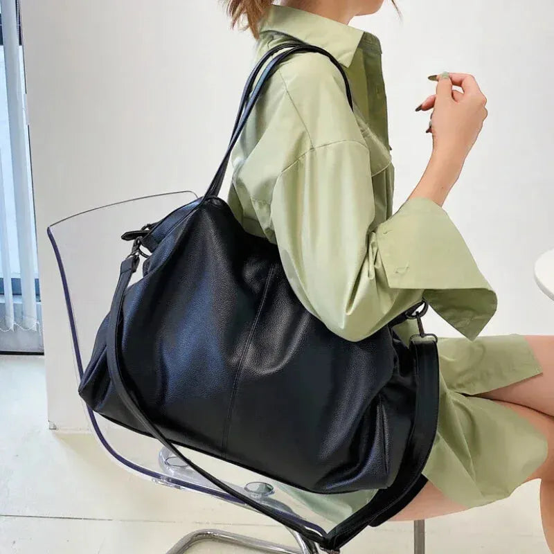 Grand sac à main de cours souple avec bandoulière Juliette