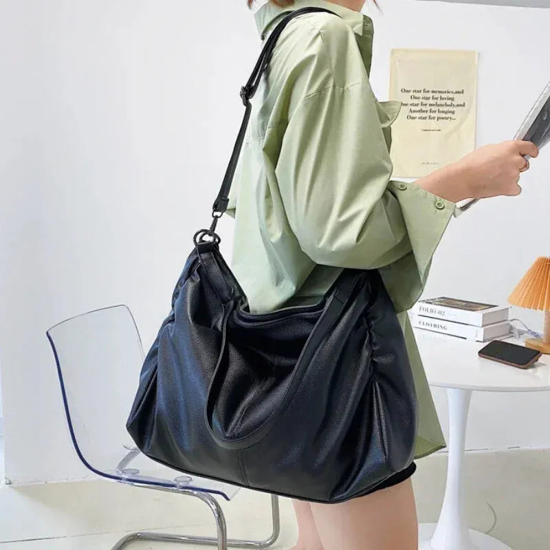 Grand sac à main de cours souple avec bandoulière Juliette
