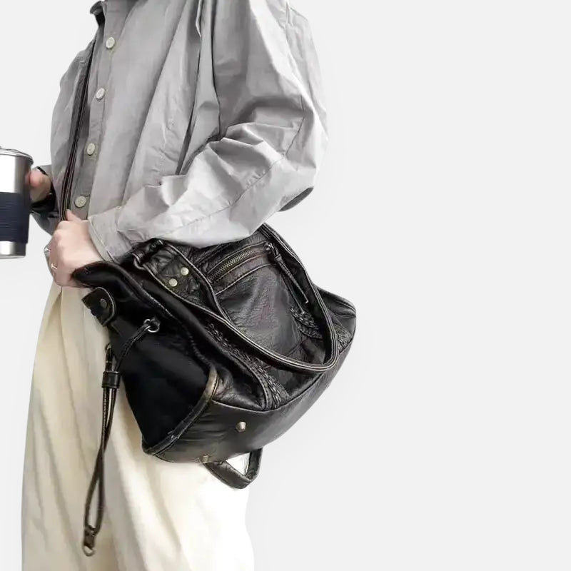 Grand sac à main de cours vintage à bandoulière Charlotte