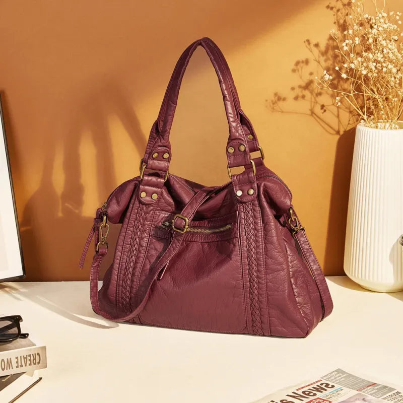 Grand sac à main de cours vintage à bandoulière Clara