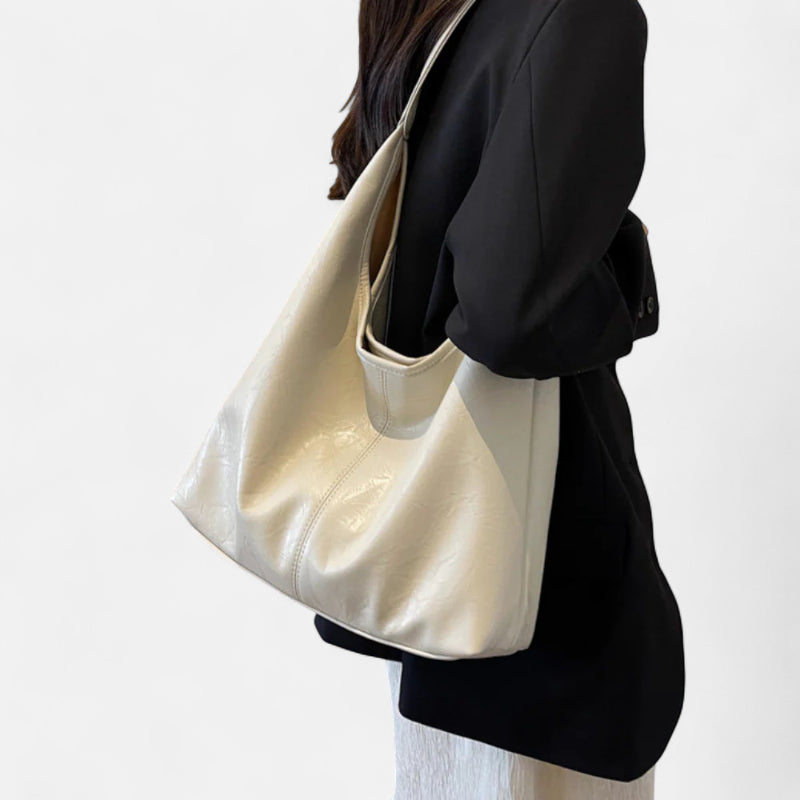 Grand sac à main hobo de cours avec sa pochette assortie Élodie