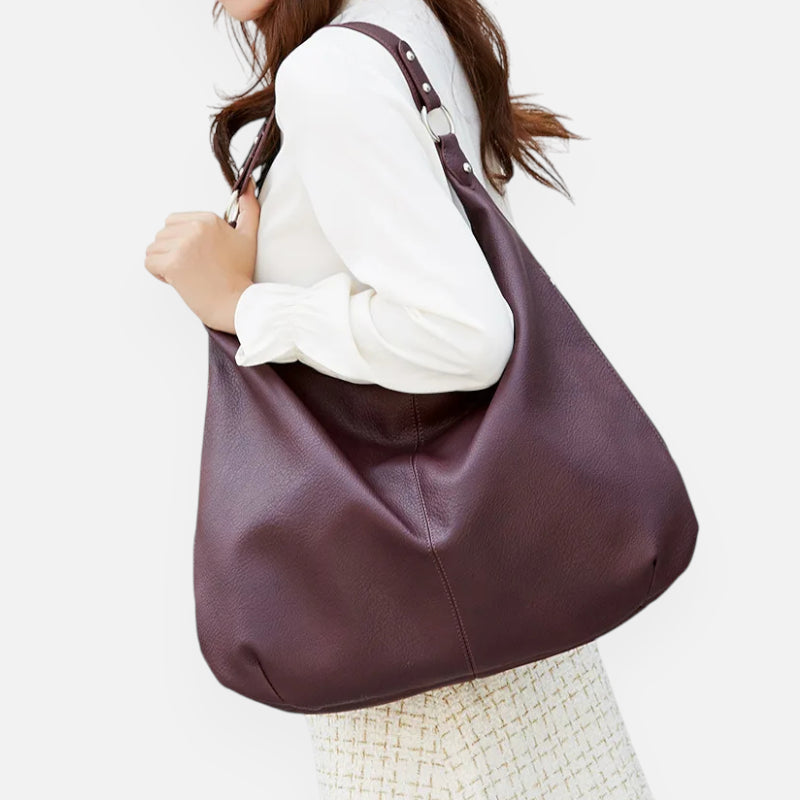 Grand sac à main hobo de cours souple Mila