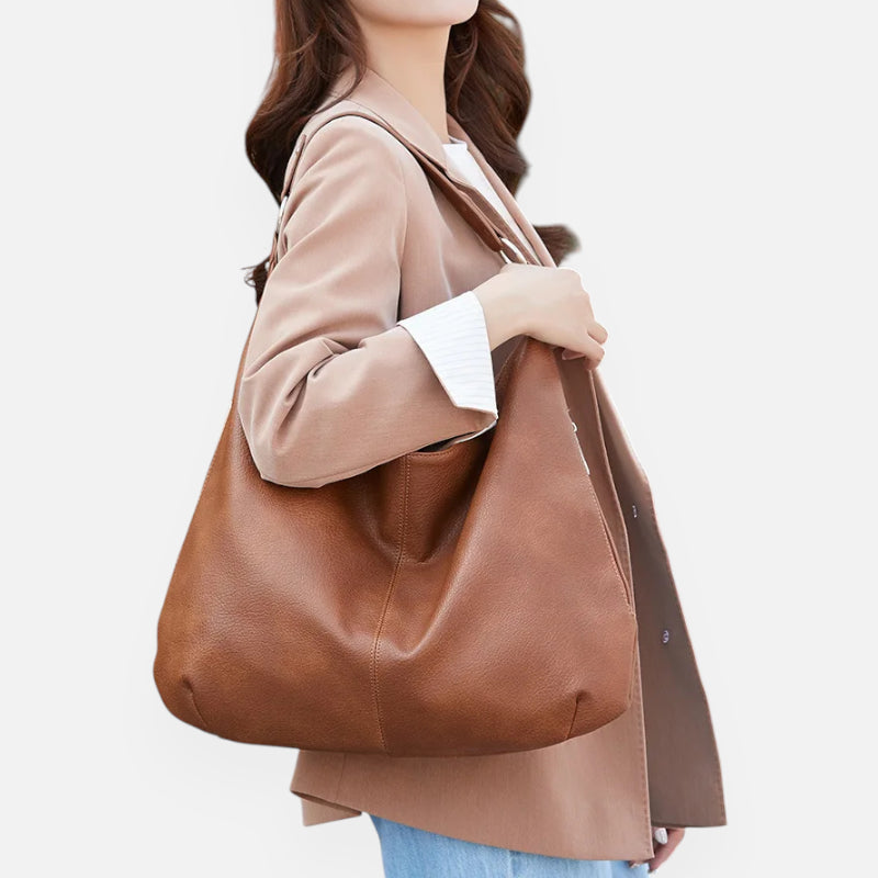 Grand sac à main hobo de cours souple Mila