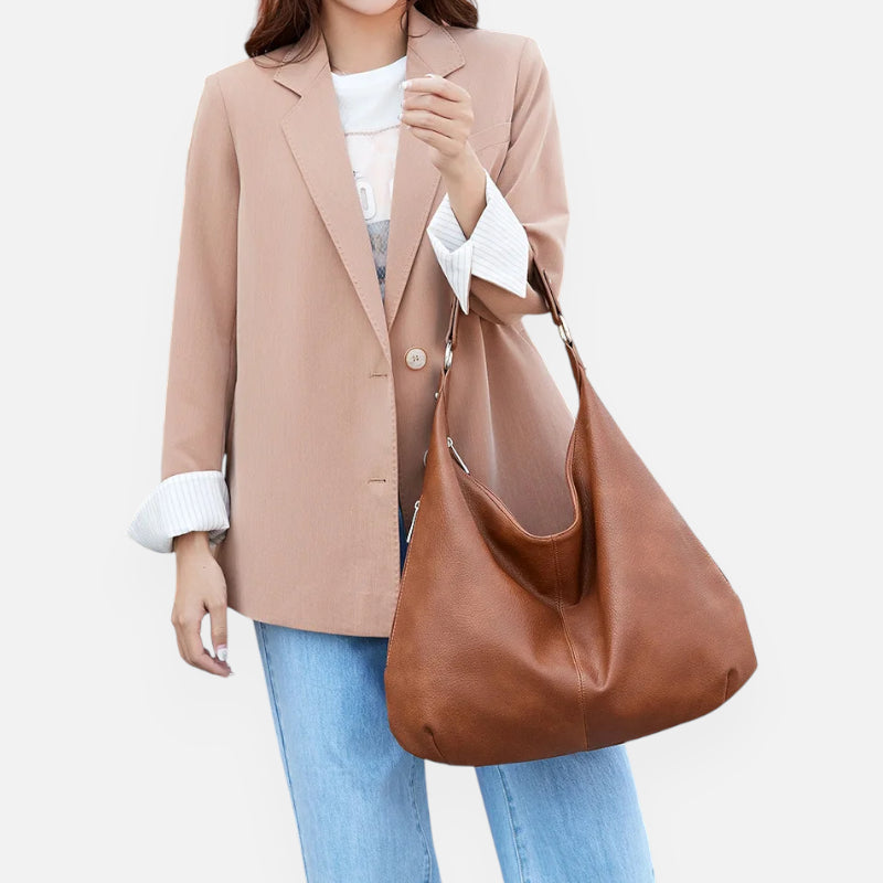 Grand sac à main hobo de cours souple Mila