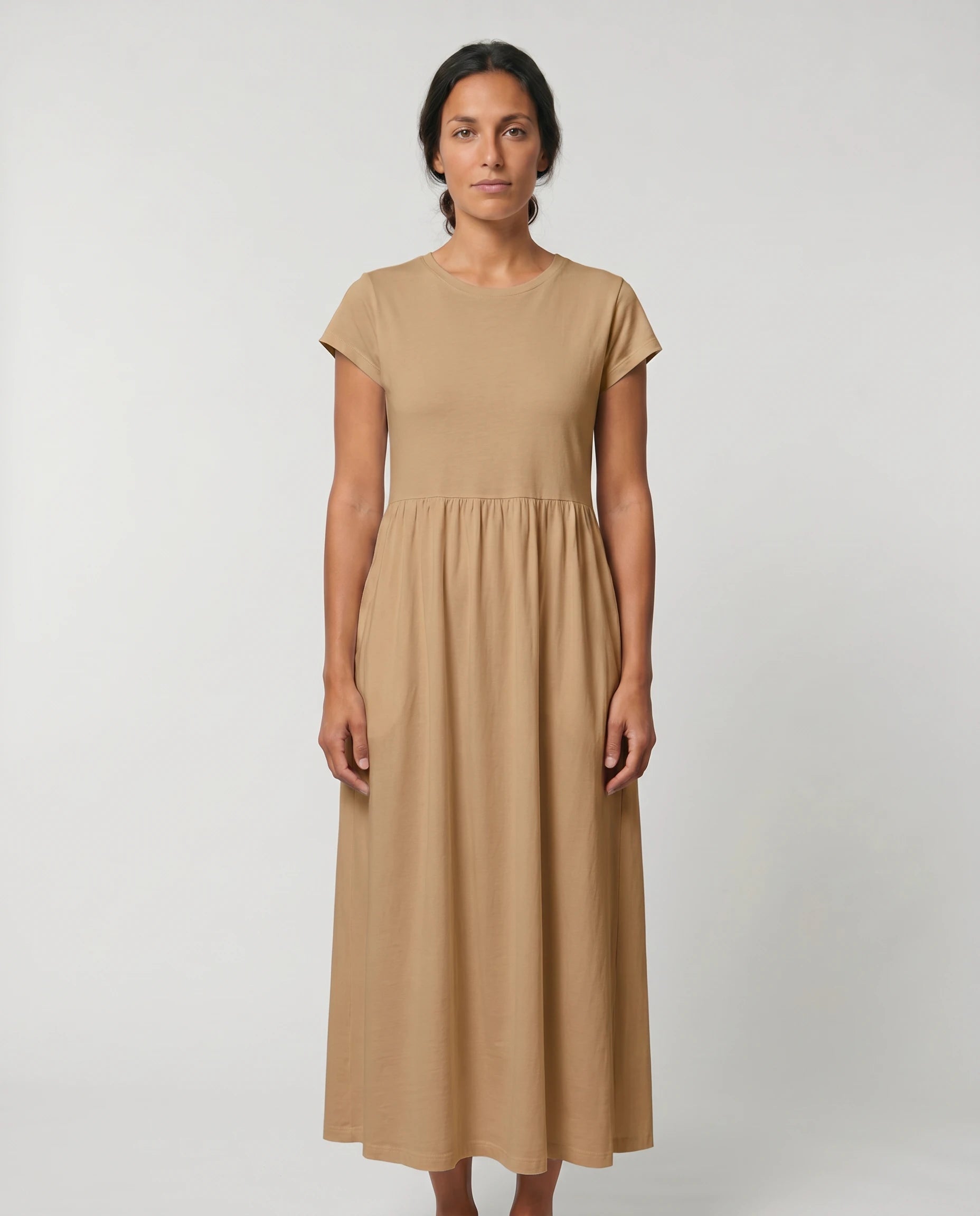 Robe longue en coton kaki - Zolena