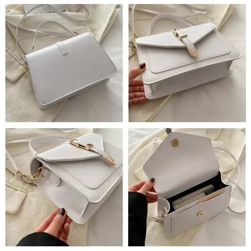 Petit sac à main bandoulière à rabat aux finitions doré Isaline