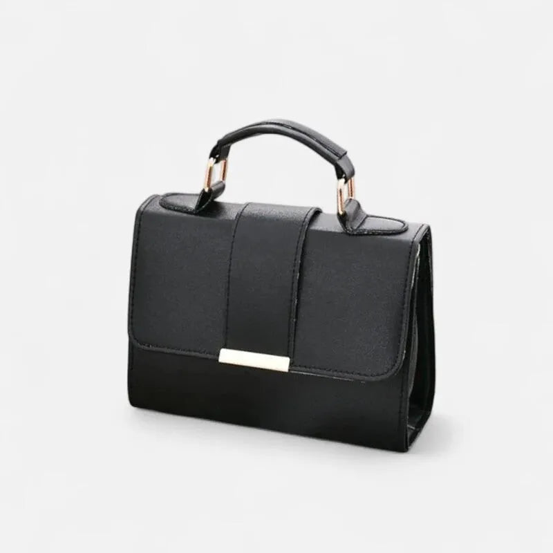 Petit sac à main bandoulière à rabat aux finitions doré Maëlys
