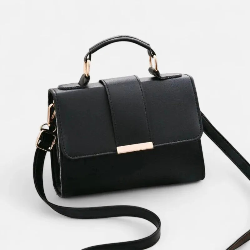 Petit sac à main bandoulière à rabat aux finitions doré Maëlys