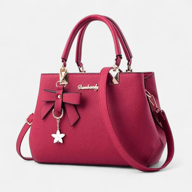 Petit sac à main bandoulière avec son charms noeud et fleur Léana