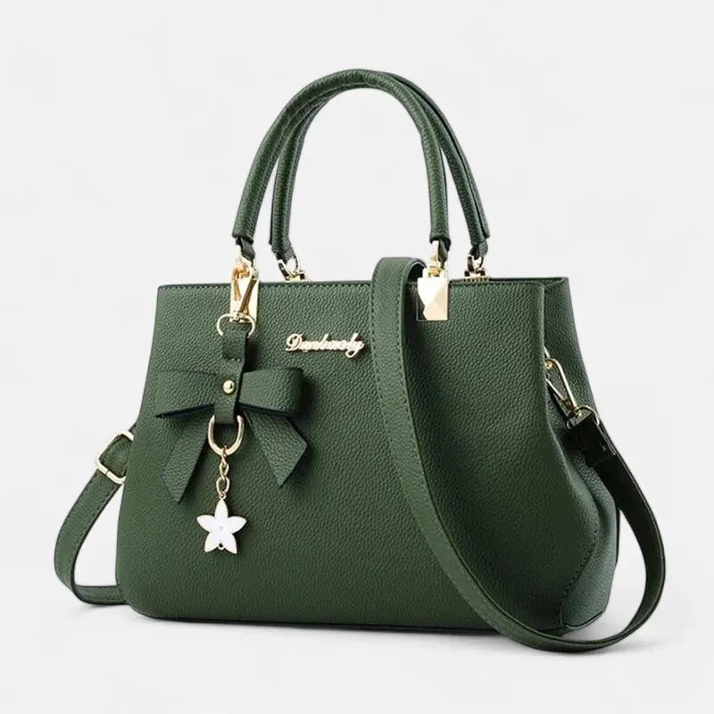 Petit sac à main bandoulière avec son charms noeud et fleur Léana