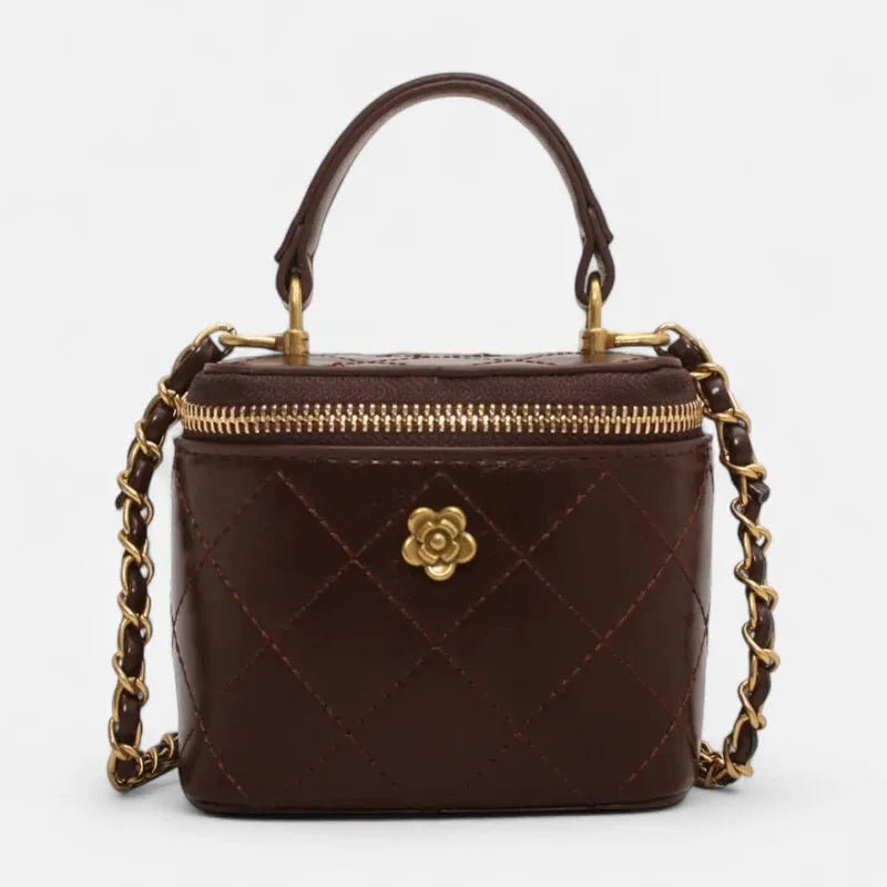 Petit sac à main bandoulière cubique matelassé au finition doré Aurore