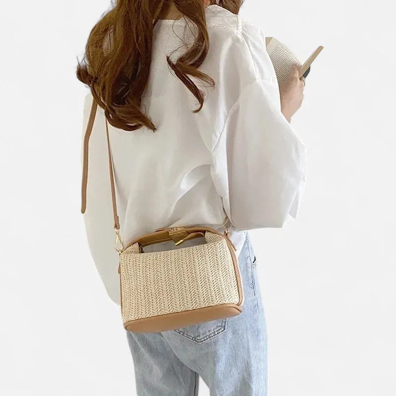 Petit sac à main bandoulière en paille Éléa
