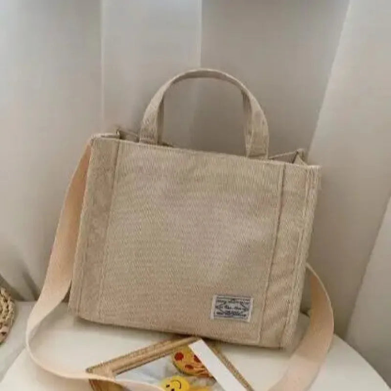 Petit sac à main bandoulière en velours côtelé Rose