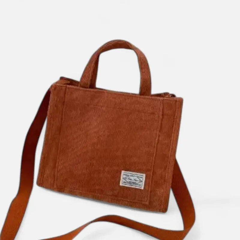 Petit sac à main bandoulière en velours côtelé Rose