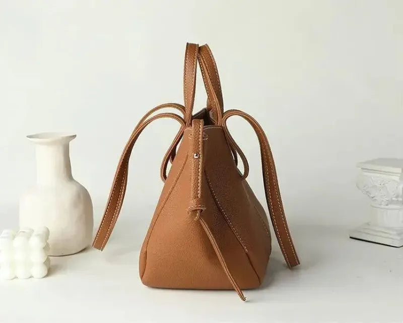 Petit sac à main cabas structuré double porté Élise