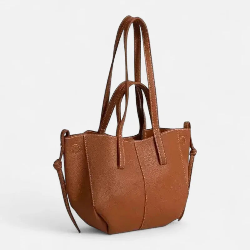 Petit sac à main cabas structuré double porté Élise