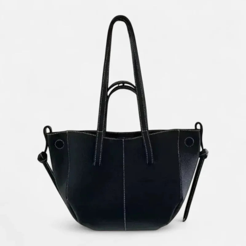Petit sac à main cabas structuré double porté Élise