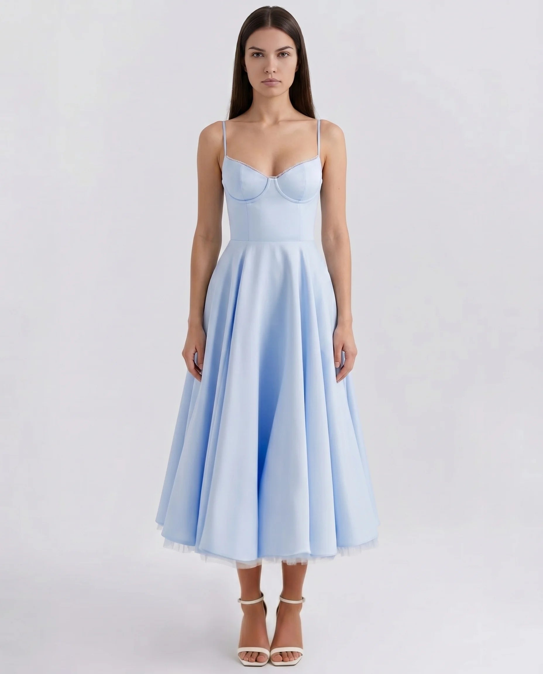 Robe Corset Tulle Céleste Bleu Ciel — vue 1