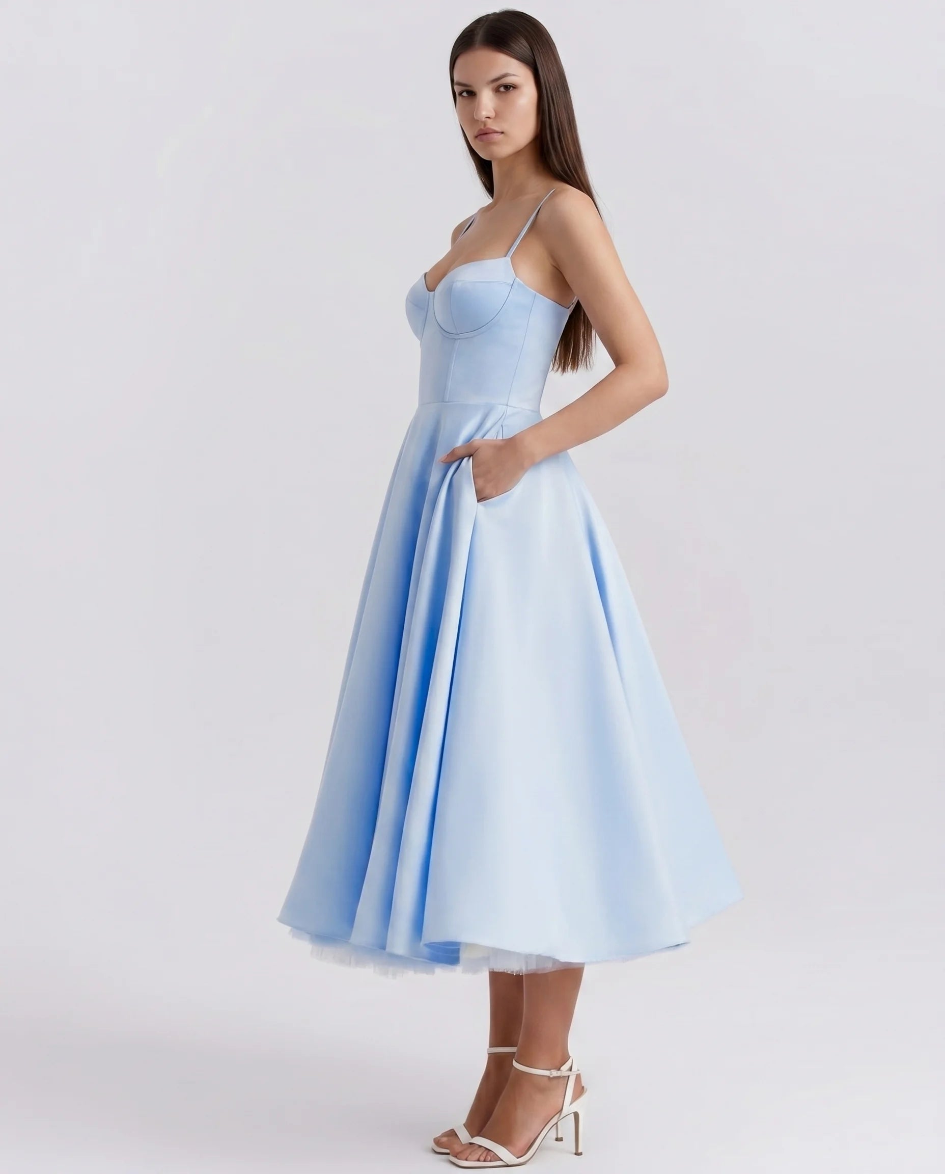 Robe Corset Tulle Céleste Bleu Ciel — vue 3