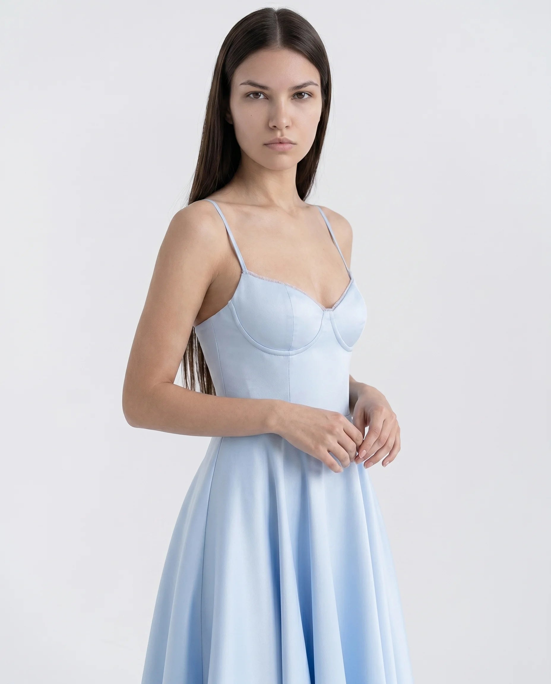 Robe Corset Tulle Céleste Bleu Ciel — vue 4