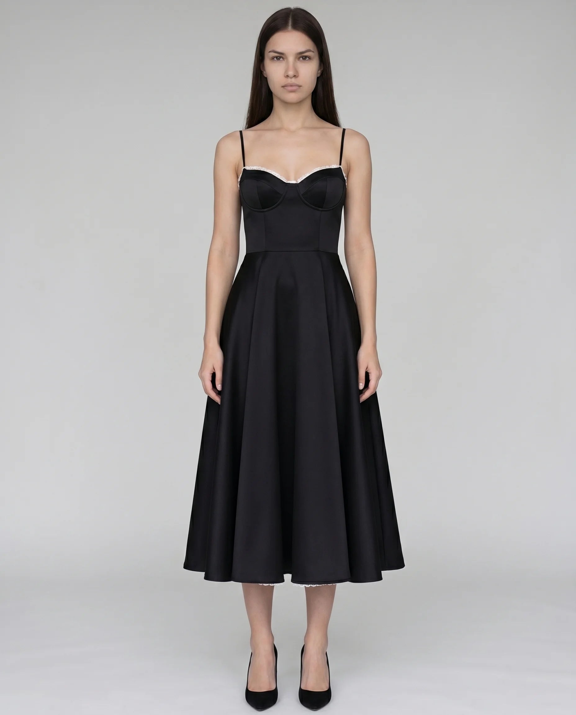 Robe Corset Tulle Céleste Noir — vue 1