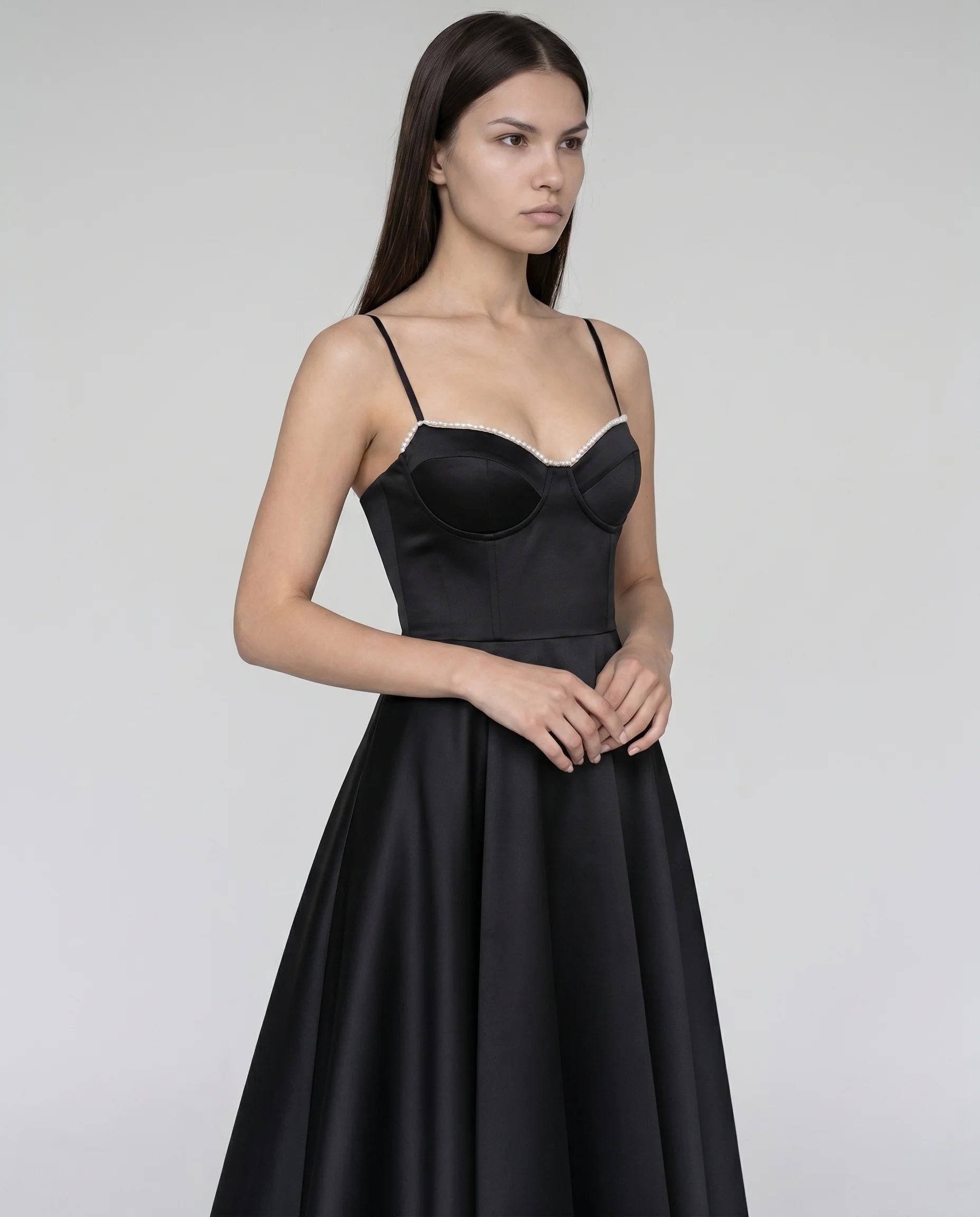 Robe Corset Tulle Céleste Noir — vue 5