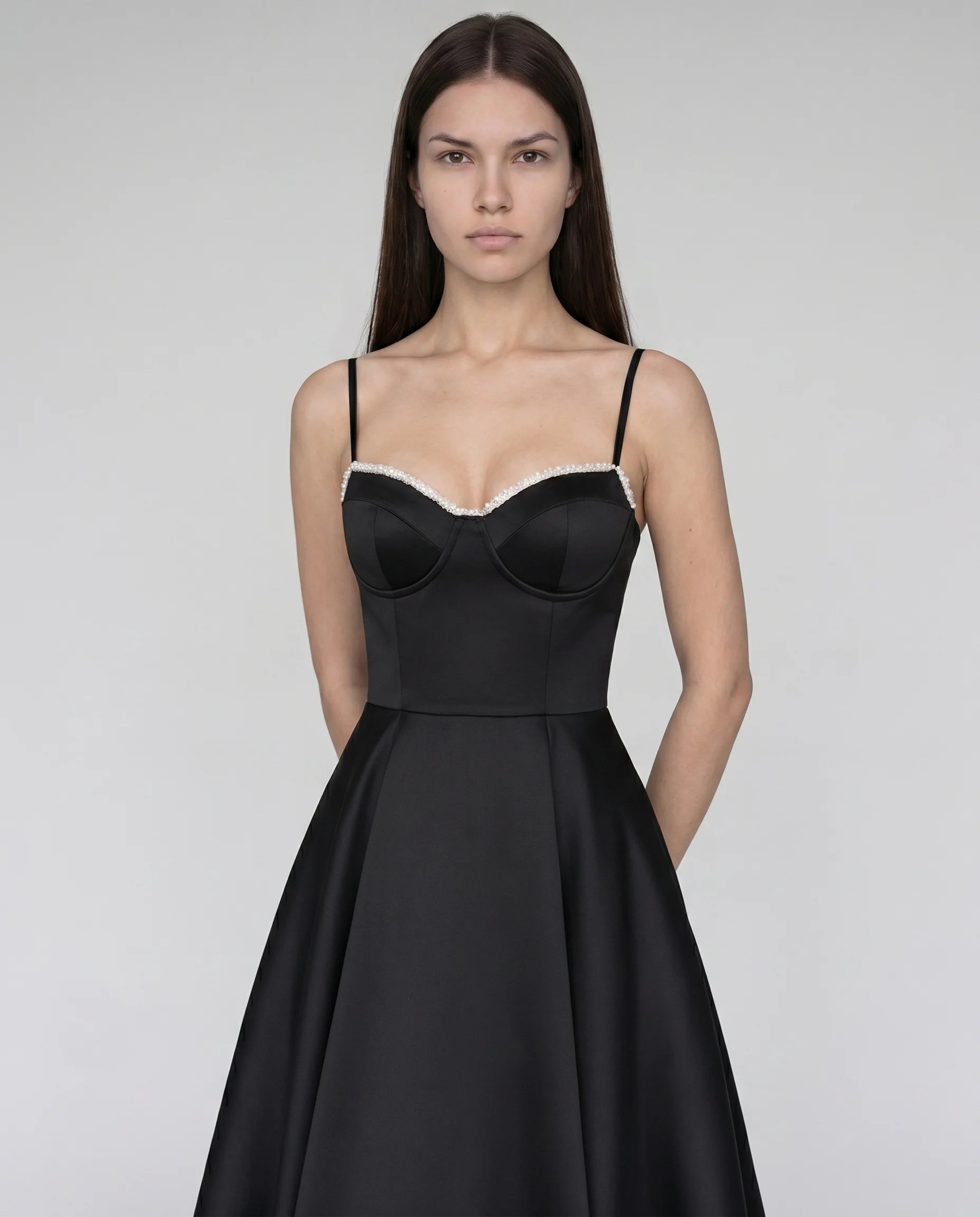 Robe Corset Tulle Céleste Noir — vue 6