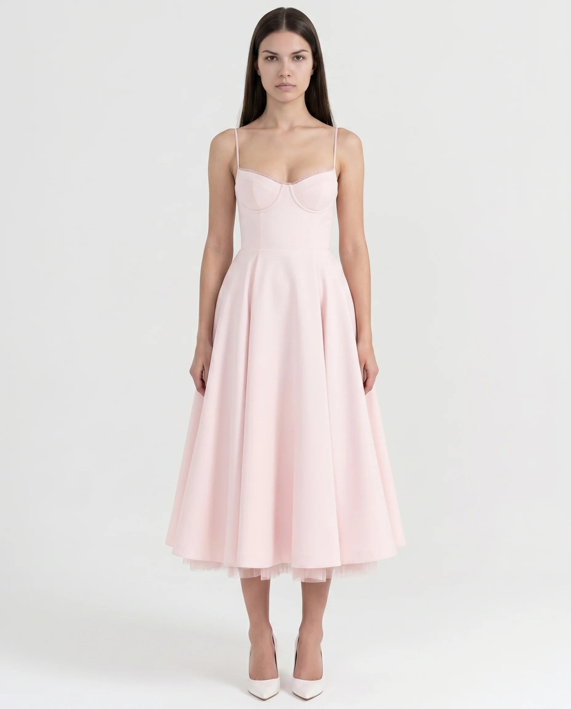 Robe Corset Tulle Céleste Rose Blush — vue 1