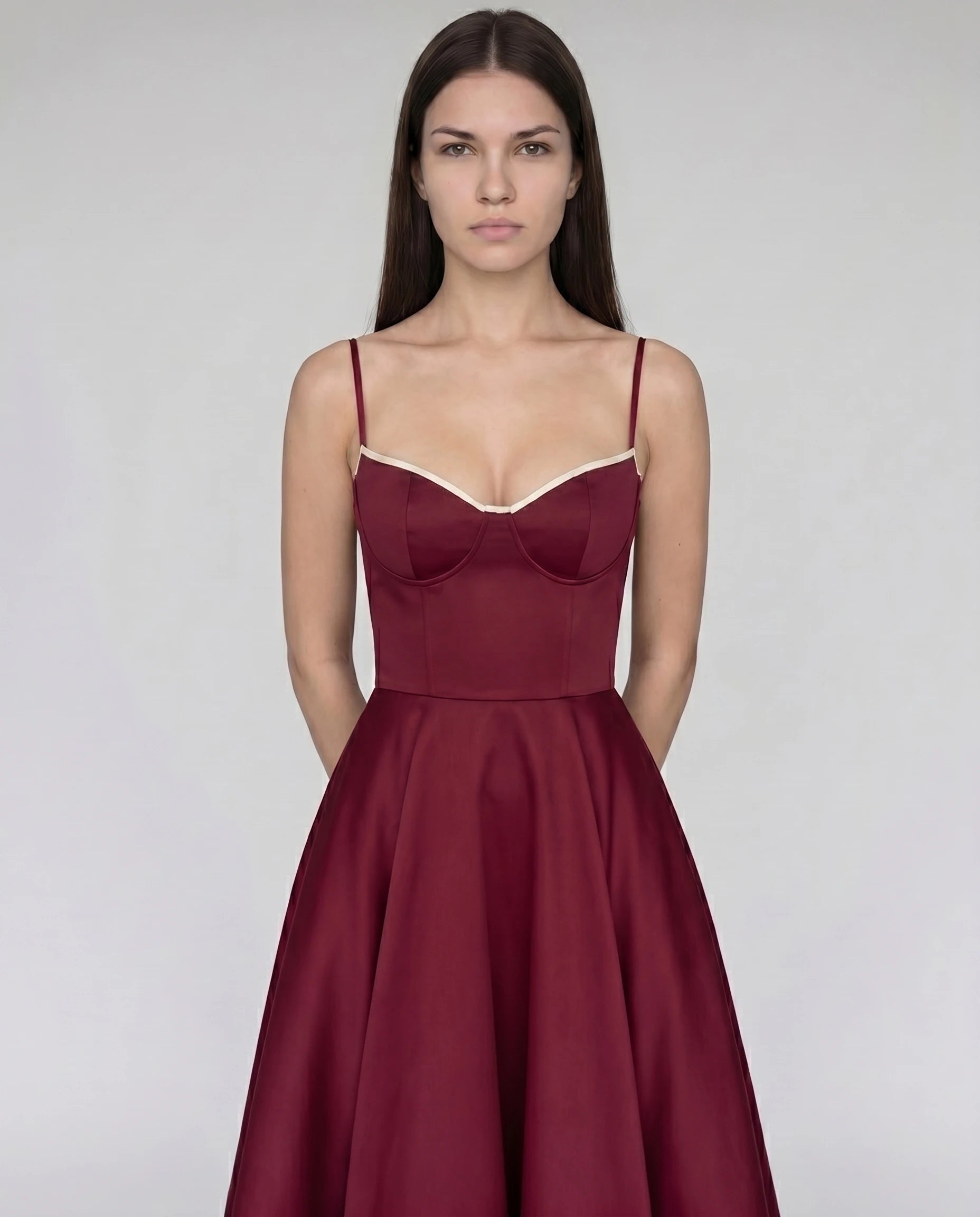 Robe Corset Tulle Céleste Bordeaux — vue 6
