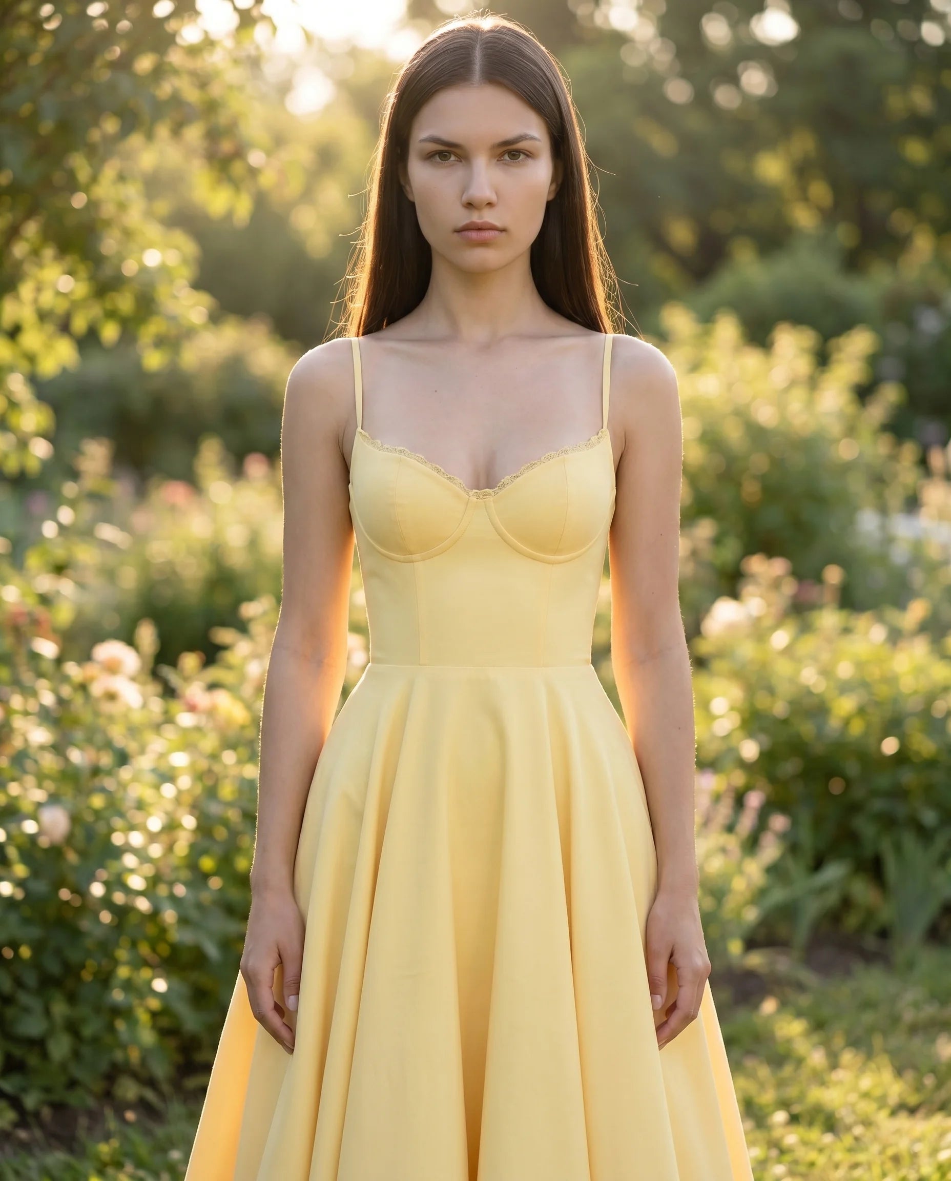 Robe Corset Tulle Céleste Jaune Beurre — vue 4