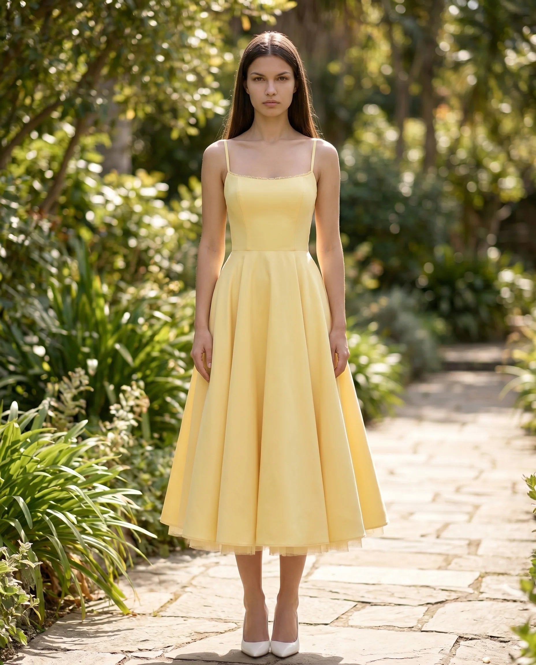 Robe Corset Tulle Céleste Jaune Beurre — vue 9