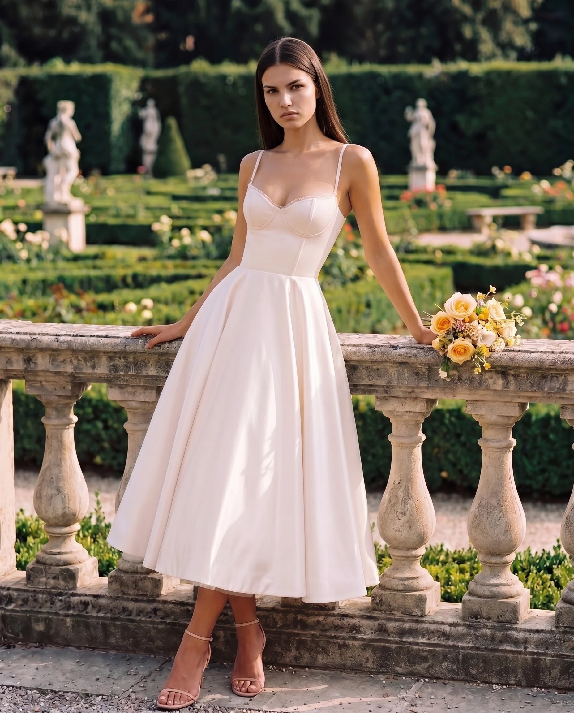 Robe Corset Tulle Céleste Blanc — lifestyle jardin