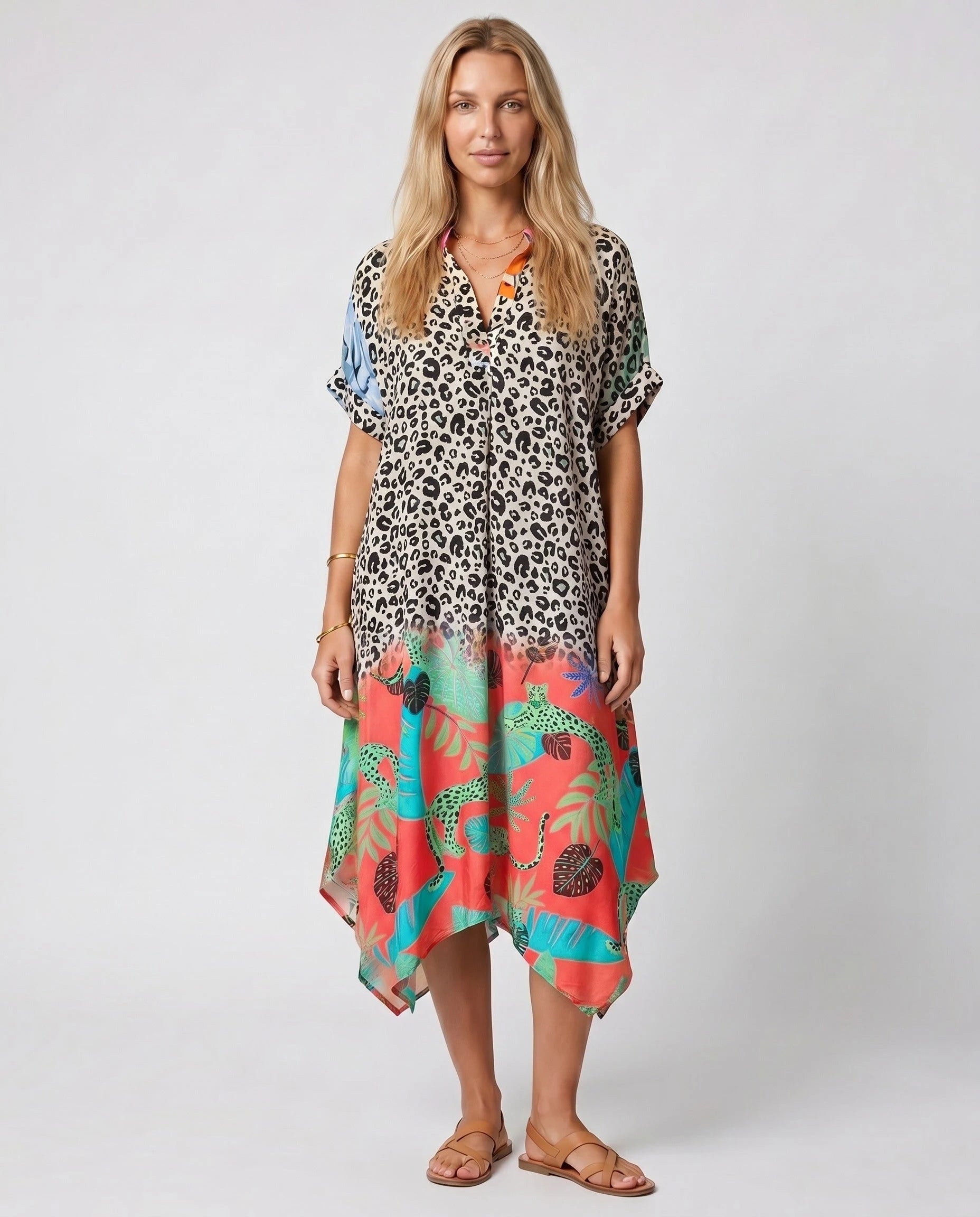 Robe d'été ample à imprimé léopard — Maïa - Léopard Corail